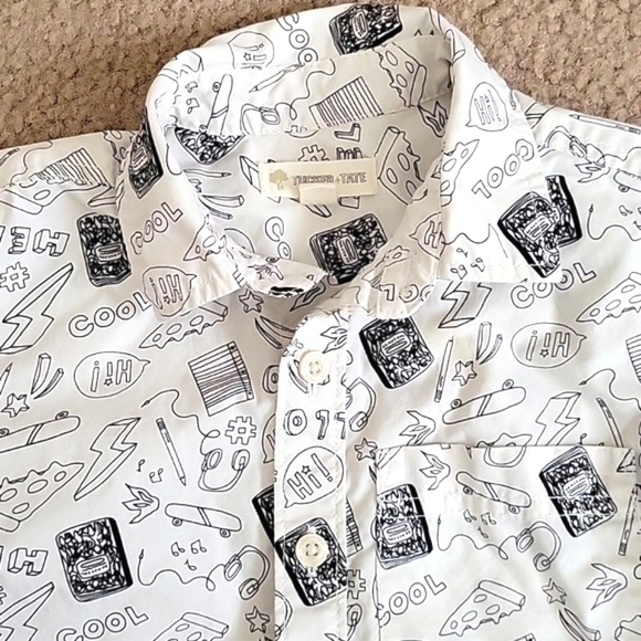 Tucker + Tate Toddler Boys Graphic Button Down Shirt - Size 2 - Picture 2 of 6